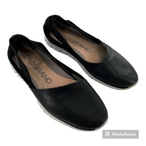 Cole Haan Zero Grand Black Slip On Flats Side Cut Outs Women's Size 6 B